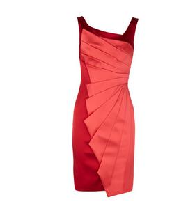 Beading Decoration Retail Spaghetti Strap Taffeta Knee-Length Cocktail Dress