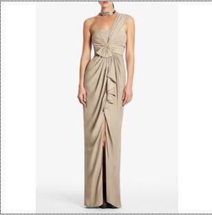 Single Shoulder Gray Chiffon Halter Evening Dresses