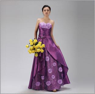 Grecian Hand Painted Long Style Elegant Strapless Prom Dress