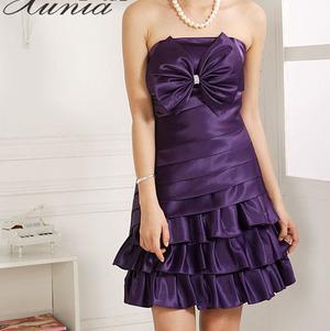2011 Christmas Hot Zone Purple Taffeta Low-necked Short Prom Dress