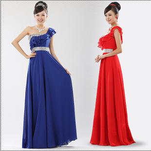 Sequins Beading Blue One Shoulder Quinceanera Dresses