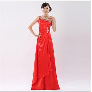 Beading Taffeta Red Floor-length Quinceanera Dresses