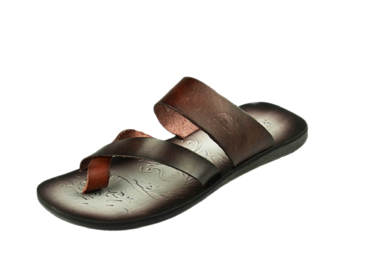 black leather flip flops mens